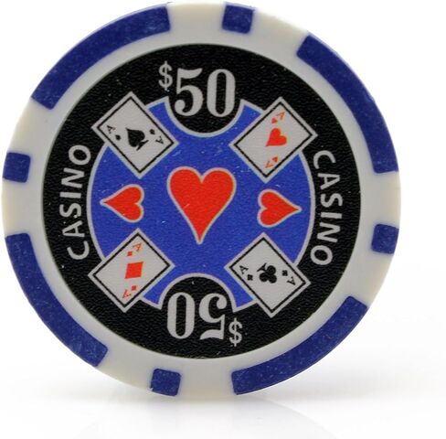 رقائق Versa Games Casino Ace بوزن 11.5 جرام - عبوة من 50 قطعة (اختر الألوان) in Kuwait