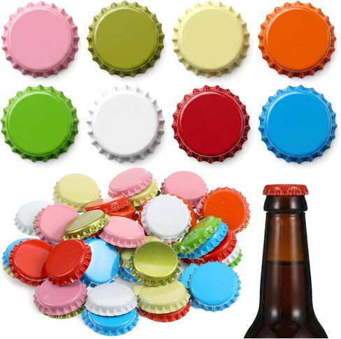 400 Pcs Beer Bottle Caps Oxygen Absorbing Crowns, Standard 26mm Bottle Caps for Homebrew, 8 Assorted Colors Metal Crown Cap for Glass Bottles, DIY Crafts in Kuwait