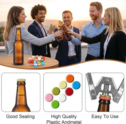 400 Pcs Beer Bottle Caps Oxygen Absorbing Crowns, Standard 26mm Bottle Caps for Homebrew, 8 Assorted Colors Metal Crown Cap for Glass Bottles, DIY Crafts in Kuwait