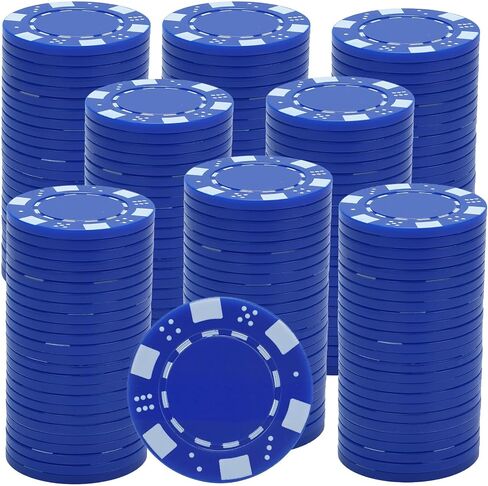 Coopay 200 Pcs Plastic Poker Chips for Texas Hold'em, Blackjack, Poker Chips Set with Dice Striped Edges for Card Board Game, Card Club Late Game Night Home Themed Events Party Supplies (Purple) in Kuwait