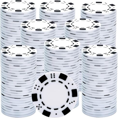 Coopay 200 Pcs Plastic Poker Chips for Texas Hold'em, Blackjack, Poker Chips Set with Dice Striped Edges for Card Board Game, Card Club Late Game Night Home Themed Events Party Supplies (Purple) in Kuwait