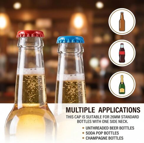 400 Pcs Beer Bottle Caps Oxygen Absorbing Crowns, Standard 26mm Bottle Caps for Homebrew, 8 Assorted Colors Metal Crown Cap for Glass Bottles, DIY Crafts in Kuwait