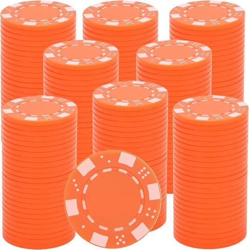 Coopay 200 Pcs Plastic Poker Chips for Texas Hold'em, Blackjack, Poker Chips Set with Dice Striped Edges for Card Board Game, Card Club Late Game Night Home Themed Events Party Supplies (Purple) in Kuwait