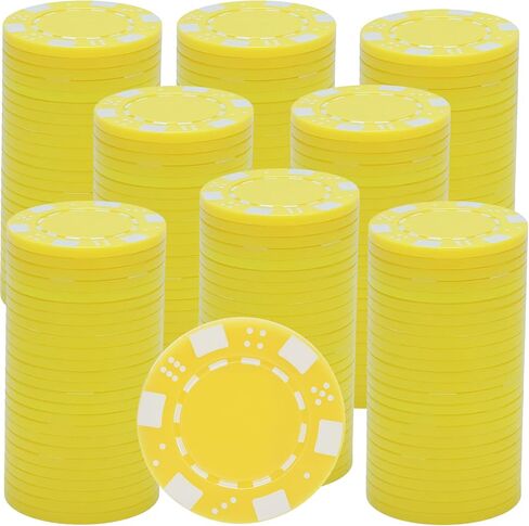 Coopay 200 Pcs Plastic Poker Chips for Texas Hold'em, Blackjack, Poker Chips Set with Dice Striped Edges for Card Board Game, Card Club Late Game Night Home Themed Events Party Supplies (Purple) in Kuwait