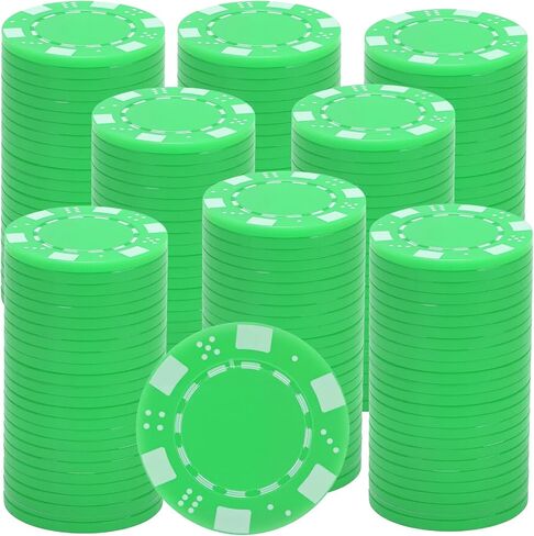 Coopay 200 Pcs Plastic Poker Chips for Texas Hold'em, Blackjack, Poker Chips Set with Dice Striped Edges for Card Board Game, Card Club Late Game Night Home Themed Events Party Supplies (Purple) in Kuwait