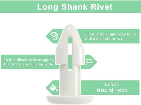 50 Long Shank 1/4 Strapping Rivets Vinyl Strap Replacement Fastener Rivets for Patio Furniture Repair Webbing Lawn Chair Lounge in Kuwait