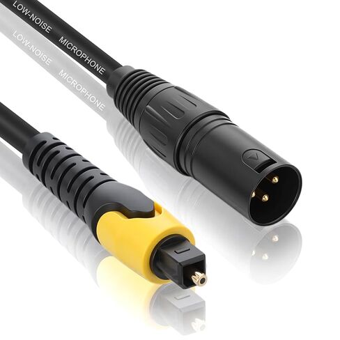 Sabary 192KHz DAC Optical to XLR Converter, 3.3 Ft Optical Cable to Unbalanced Male XLR Audio Cord Adapter, Digital to Analog Audio Converter for HDTV, DVD, Set-Top Boxes in Kuwait