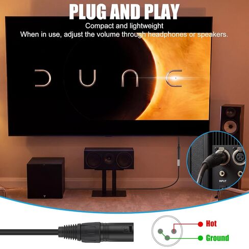 Sabary 192KHz DAC Optical to XLR Converter, 3.3 Ft Optical Cable to Unbalanced Male XLR Audio Cord Adapter, Digital to Analog Audio Converter for HDTV, DVD, Set-Top Boxes in Kuwait