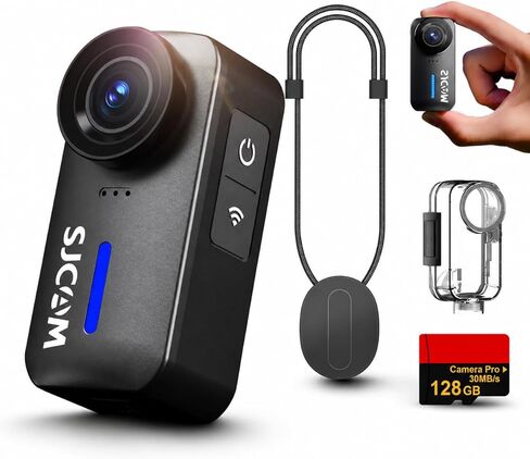 كاميرا SJCAM C110Plus 128 جيجابايت، 4K POV، فيديو 170 درجة FOV، تثبيت 6 محاور، كاميرا جسم قابلة للارتداء، مقاومة للماء 30 متر، للسفر والتزلج وركوب الدراجات، ميكروفون مدمج لمدونات الفيديو، حامل الخوذة in Kuwait