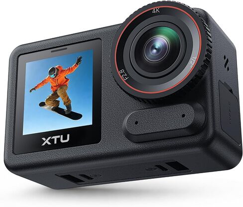 كاميرا الحركة XTU S7 PRO 4K 50FPS - تثبيت فائق 5.0، AI ISP، إطلاق مغناطيسي سريع، مستشعر 1/2 بوصة بدقة 48 ميجابكسل، WiFi 6، قفل أفقي 360 درجة كاميرا رياضية مزدوجة الشاشة للدراجات النارية، مدونة الفيديو، السفر in Kuwait