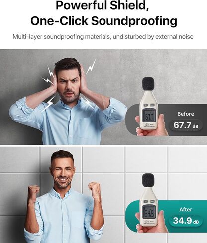 Soundsbay Mass Loaded Vinyl، لوحات حائط عازلة للصوت ذاتية اللصق، 12 حزمة مربعة من الفينيل عازل للصوت، 12 بوصة × 12 بوصة لوحات عازلة للصوت للجدران، المكتب المنزلي، استوديو التسجيل باللون الأبيض in Kuwait