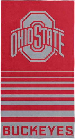 منشفة شاطئ من قماش الجاكار مخططة من Northwest Ohio State Buckeyes NCAA مقاس 36 × 72 بوصة in Kuwait