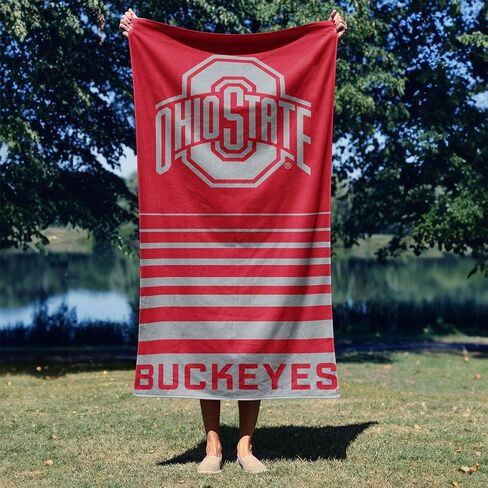 منشفة شاطئ من قماش الجاكار مخططة من Northwest Ohio State Buckeyes NCAA مقاس 36 × 72 بوصة in Kuwait
