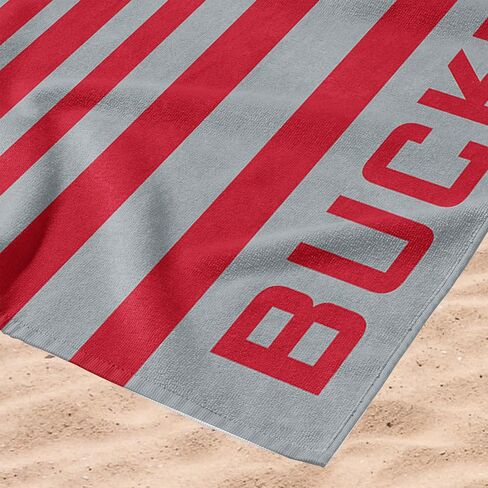 منشفة شاطئ من قماش الجاكار مخططة من Northwest Ohio State Buckeyes NCAA مقاس 36 × 72 بوصة in Kuwait
