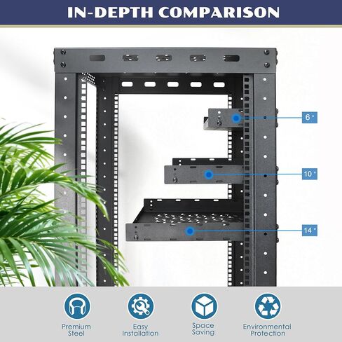 2 Pack 1U Server Rack Shelf, 19 Inch Universal Network Rack Mount Tray, 6 Inches Deep Vented Cantilever Shelf for AV/IT Equipment, Black in Saudi Arabia