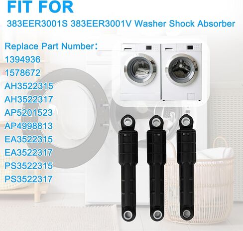استبدال PSLER 383EER3001V 383EER3001S ممتص الصدمات للغسالة يناسب WM3875HVCA WM3875HWCA F1201FDP WD11581BDP، يستبدل 1461630 AP4998813 PS3522315-3 عبوات in Kuwait