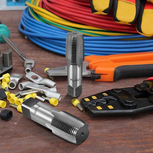TEHAUX 5 قطع من الفولاذ الكربوني Npt Tap Kit مجموعة أدوات خيوط الأنابيب مع براعة دقيقة وميزات سهلة الاستخدام للمعالجة الميكانيكية والإصلاحات المنزلية in Kuwait