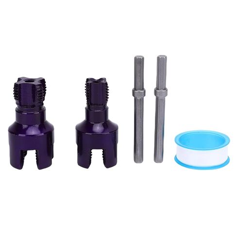 Hyuduo 2 Pcs Pipe Thread Cutting Tool 1/2 3/4 Inch 40Cr Alloy Steel Integrated Internal External Threader with Hex Shank for Electric Drill Use Creating Clean Threads in Kuwait