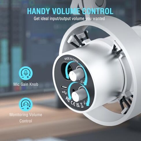ميكروفون ديناميكي FIFINE XLR مع مجموعة ذراع بوم للصوت والتسجيل وحزمة ميكروفون استوديو بودكاست مع حامل ذراع معدني، اضغط لكتم الصوت، مقبس سماعة رأس 3.5 مم للبث، وإنشاء الموسيقى (K688W+CS1W) in Kuwait