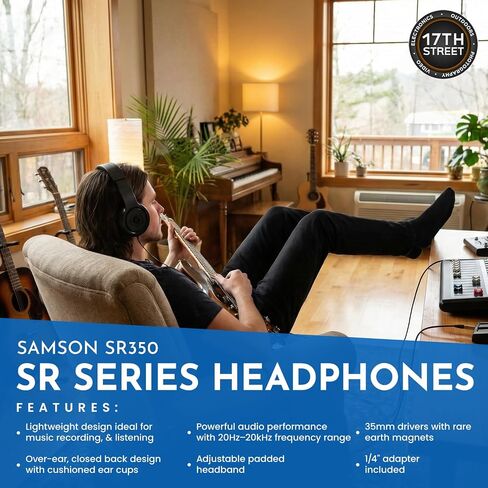 ميكروفون ديناميكي متصل USB/XLR من SAMSON مع ملحقات - فلتر البوب ​​لميكروفون Gooseneck PS04، سماعة رأس ستيريو فوق الأذن SR350، حامل ميكروفون بذراع ذراع وقطعة قماش للتنظيف - طقم حزمة in Kuwait