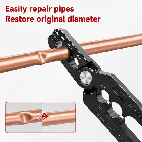 Manual Copper Tube Rounder, Flat Tube Repairer Pliers, Manual Copper Tubing Repair Tool with 6 Hole - for 1/4", 3/8", 1/2", 5/8", 3/4" 7/8" Aluminum Pipe in Kuwait