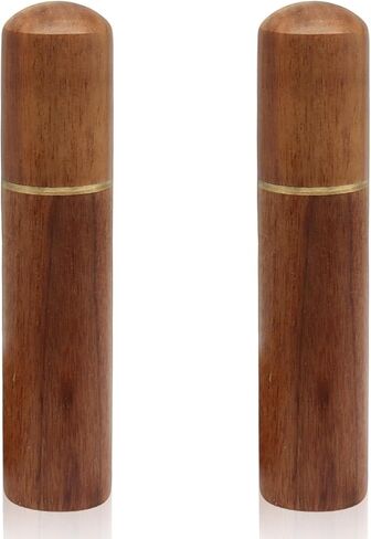 Piutouyar 2 Pcs Wooden Toothpick Holder, Portable Wood Toothpick Case, Mini Pocket Tooth Pick Dispenser Bucket Travel Tooth Pick Box for Storage Small Items, Wood Color in Kuwait