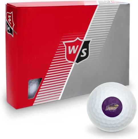 Collegiate Primary Logo Wilson Golf Balls 12 Pack, Regulation Size Full Color Premium Golf Balls Collection in Saudi Arabia