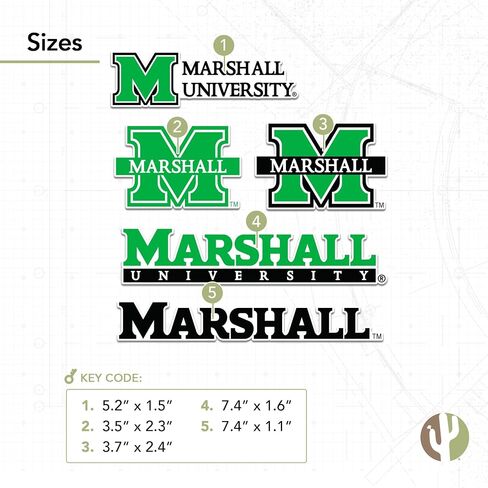 Desert Cactus Marshall University Sticker Thundering Herd MU Vinyl Decals Laptop Water Bottle Car Scrapbook T2 (Type 2-2) in Saudi Arabia