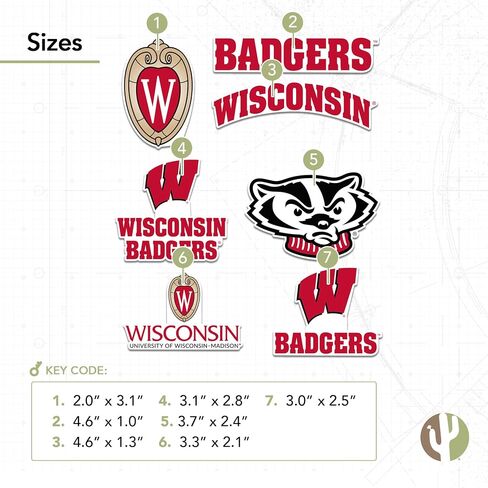 Desert Cactus University of Wisconsin Sticker Badgers UW Madison Vinyl Decals Laptop Water Bottle Car Scrapbook T2 (Type 2-3) in Saudi Arabia