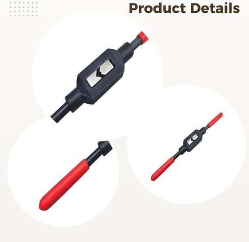 Tap Wrench, Adjustable 1/4-3/4 in / M5-M20 Thread Tap Holder with Red Grip, Heavy Duty 45# Steel Hand Tapping Tool for Home, Auto Repair in Saudi Arabia