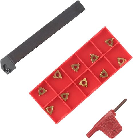 SER1212H11 External Threading Tool Holder, 12mm Shank CNC Lathe for turner with 10pcs 11ER AG60 Inserts, Alloy Steel Body w/ T8 Wrench in Saudi Arabia