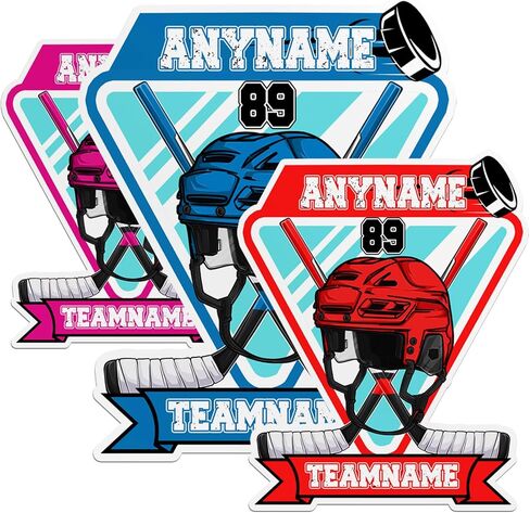 Custom Hockey Players Name Sticker Personalized Customized Number Ice Hockey Stick Sport Team Decal Waterproof Vinyl Sticker for Water Bottle, Tumbler, Phone, Laptops, Helmets - Gift for Kid Boy Girl in Saudi Arabia