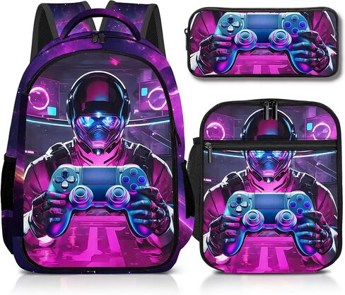 حقائب ظهر اللعبة للأولاد ، وحزمة Backpack 3 للألعاب ، وصندوق الغداء على ظهره ، وحقيبة قلم رصاص للأطفال المراهقين الابتدائية. in Kuwait