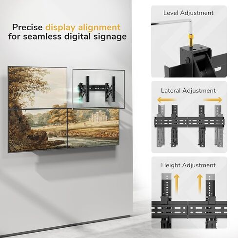 Mount-It! Pop-Out Video Wall Mount for 37"–70" TVs, 154 lbs, 4X Load Tested, Landscape & Portrait, VESA 200x200–600x400 (400x600 Portrait), Digital Signage & Commercial Display, MI-420 in Kuwait