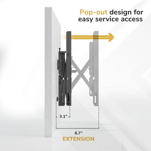 Mount-It! Pop-Out Video Wall Mount for 37"–70" TVs, 154 lbs, 4X Load Tested, Landscape & Portrait, VESA 200x200–600x400 (400x600 Portrait), Digital Signage & Commercial Display, MI-420 in Kuwait