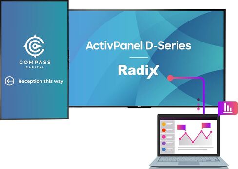 Promethean ActivPanel D-Series 75" 4K Digital Sign w/Radix Content License | Digital Signage Display for Business, Retail & Education. Includes 1-Year Radix Viso License. No Media Player Required. in Kuwait
