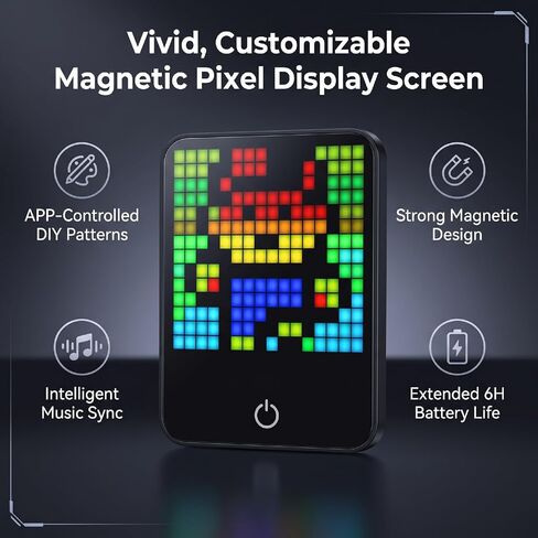 Tangxi Magnetic LED Pixel Display Screen with APP Control, Programmable Pixel Art Display DIY Animation Light Board for Smartphone Gaming Room Desk Decor in Kuwait