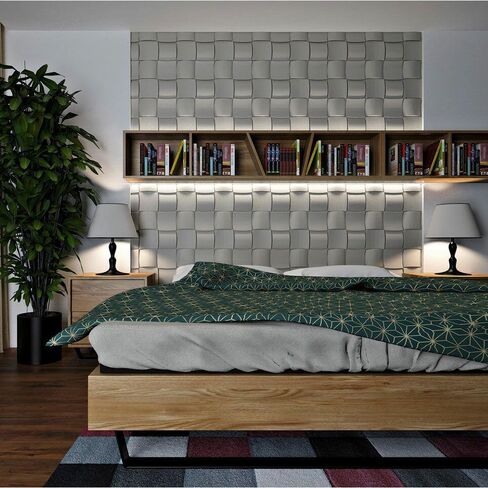 A La Maison Ceilings RK-SWP-PW Rubik Foam DIY Glue-up Seamless Wall Panels (Case / 48 sq.ft), White in Kuwait