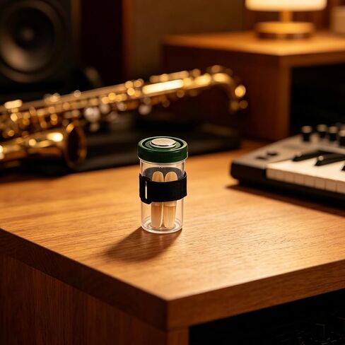 كوب Woodwind Reed Soaker للباسون والساكسفون مع ختم مغناطيسي ودعامة حلقية، كوب ماء من القصب البلاستيكي المقاوم للتسرب مع تحكم دقيق في الترطيب لطلاب الموسيقى واليومي in Kuwait