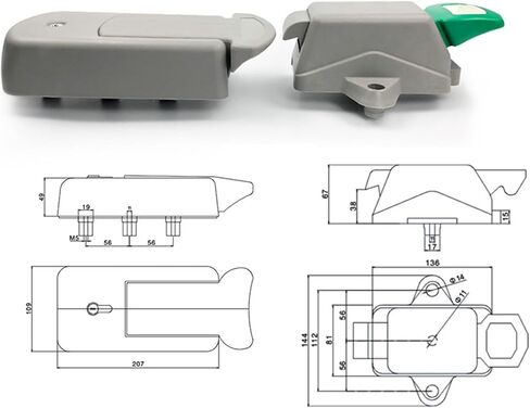 Industrial Fridge Door Lock Professional Door Handle Latch Lock in Kuwait