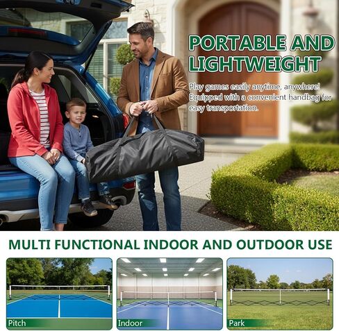 Pickleball Tennis Net 22FT Portable Pickleball Net Set with Steady Metal Frame Free Assembly & Carry Bag for Competitive and Recreational Play in Kuwait