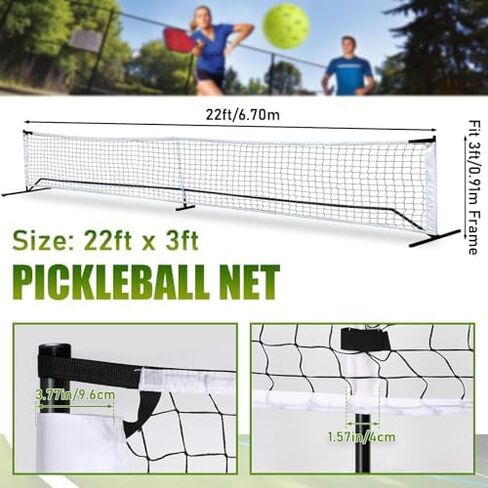 Portable Pickleball Net 22Ft Outdoor Pickleball Net with Reinforced Edges for Backyards in Kuwait