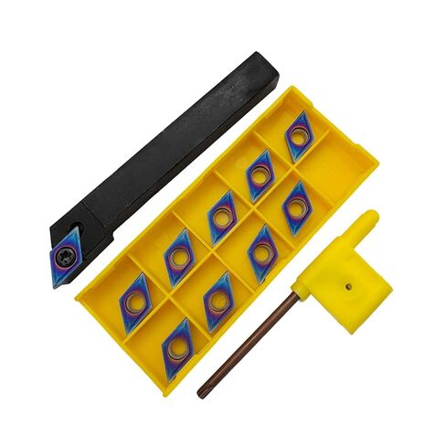 1PCS SDJCR1212H11 تحول أداة حامل مع 10PCS DCMT11T304 (DCMT32.51) متعدد الطبقات المغلفة كربيد قابل للفهرسة تحول إدراجات مخرطة CNC استبدال أدوات القطع لتصنيع المعادن in Kuwait