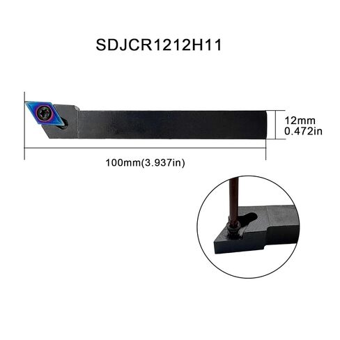 1PCS SDJCR1212H11 تحول أداة حامل مع 10PCS DCMT11T304 (DCMT32.51) متعدد الطبقات المغلفة كربيد قابل للفهرسة تحول إدراجات مخرطة CNC استبدال أدوات القطع لتصنيع المعادن in Kuwait