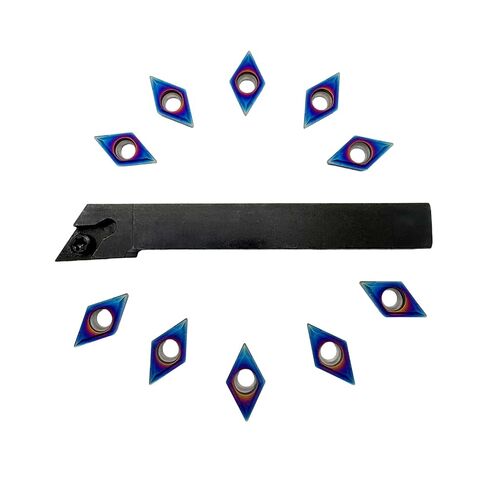 1PCS SDJCR1212H11 تحول أداة حامل مع 10PCS DCMT11T304 (DCMT32.51) متعدد الطبقات المغلفة كربيد قابل للفهرسة تحول إدراجات مخرطة CNC استبدال أدوات القطع لتصنيع المعادن in Kuwait