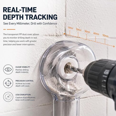 Drill Dust Collector Box, Universal Drywall Hole Saw Catcher Bowl-B, Efficient Debris Capture, Compatible with Most Bits for Home Renovation, Workshop and Hanging Pictures(Transparent) in Kuwait