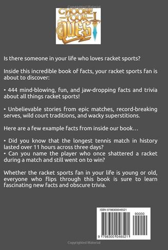 444 +Fun & Unbelievable Racket Sports Facts for Kids: Discover Crazy Serves, Epic Matches, Wacky Traditions & So Much More! (The Perfect Gift for ... & Young Readers) (Fun Facts For Sports Kids) in Kuwait