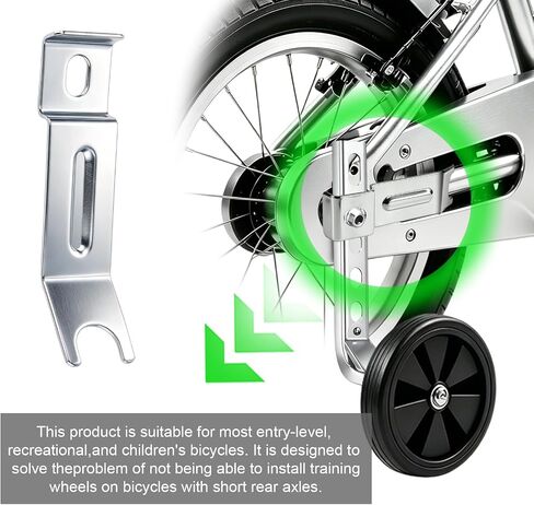 Penitue 2pcs Axle Extenders & 2pcs Stabiliser Extension Bolts for Training Wheels, Kids Bike Axle Extender for 12/16/18/20/22/24in Wheel Bikes (Silver) in Kuwait