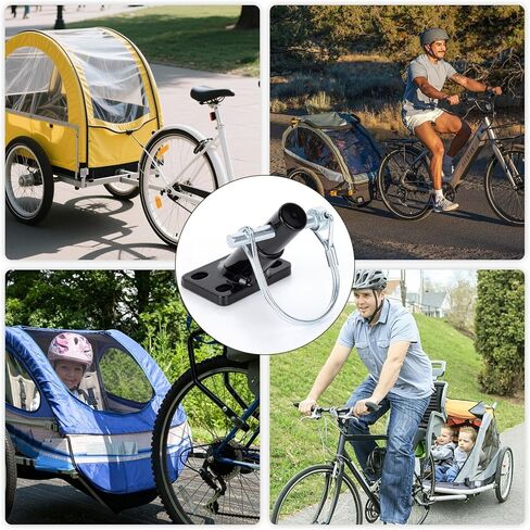 استبدال وصلة ربط مقطورة الدراجة العالمية PSLER من أجل Schwinn/Instep، موصل مرفق مقطورة دراجة فولاذية شديدة التحمل للأطفال وحامل بضائع الكلاب الأليفة، سهل التركيب ودبوس معدني متين in Kuwait