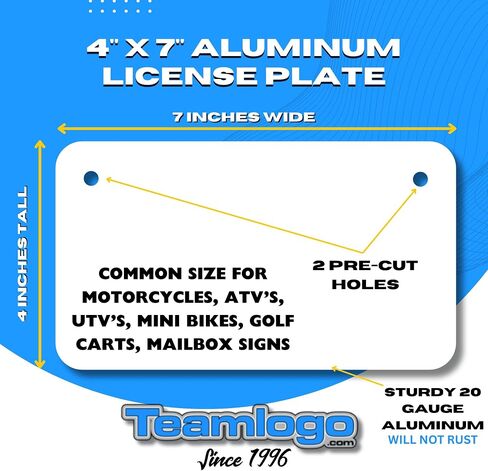 TEAMLOGO - لوحة ترخيص تذكارية مخصصة لولاية بنسلفانيا - اسم ونص ولوحة أرقام مخصصة من الألومنيوم - ملحقات عربة الجولف المخصصة ومركبات ATV والدراجات الصغيرة والدراجات النارية - (الإصدار 3، 4 بوصة × 7 بوصة) in Kuwait